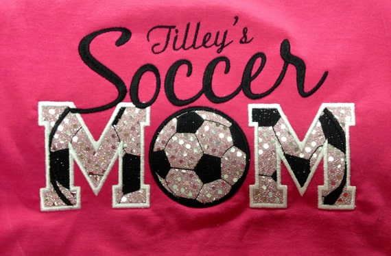 Soccer Mom T-Shirt Bling Sparkle Baseball Applique