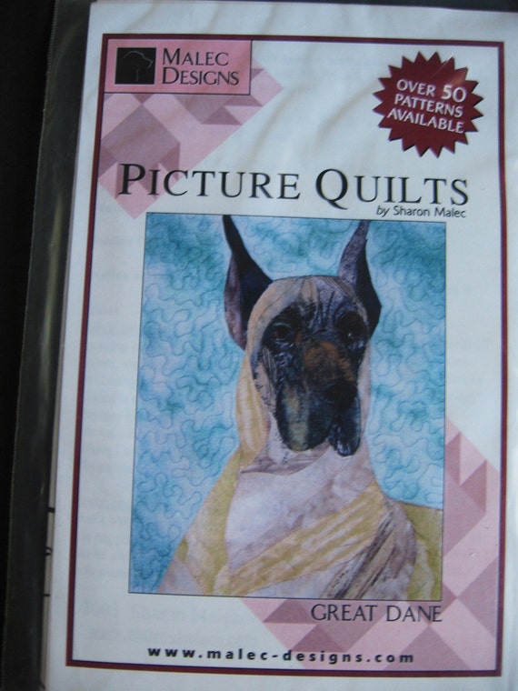 Picture Quilts Great Dane Dog Wall Quilt Pattern Malec Designs