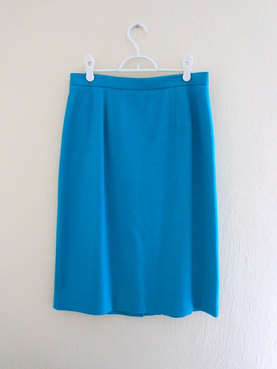 FLASH SALE // vintage turquoise wool skirt by moonvalleygoods
