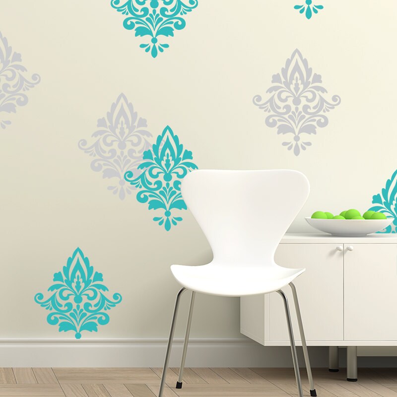 Damask Pattern Vinyl Wall Decal Home Decoration Wall Pattern