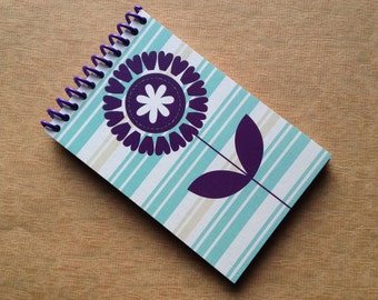UPCYCLED NOTEBOOK FLOWER tissue box recycled spiral bound journal