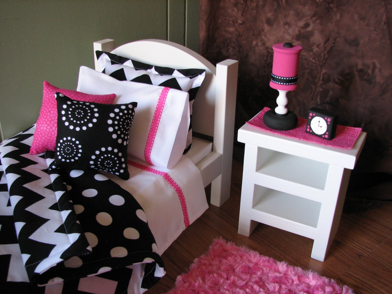 American Girl sized / 18 doll Bedroom by MadiGraceDesigns on Etsy