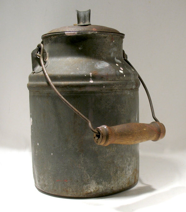 Vintage Milk Pail Primitive Tinware Vintage