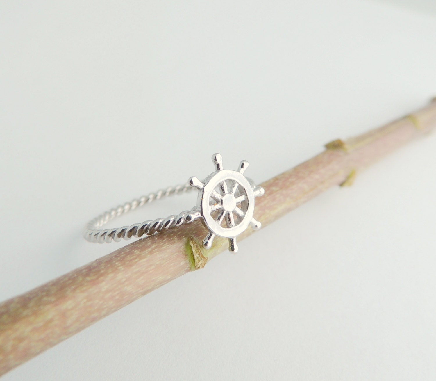 Nautical Sterling Silver Jewelry Ring Helm Pirate Ship