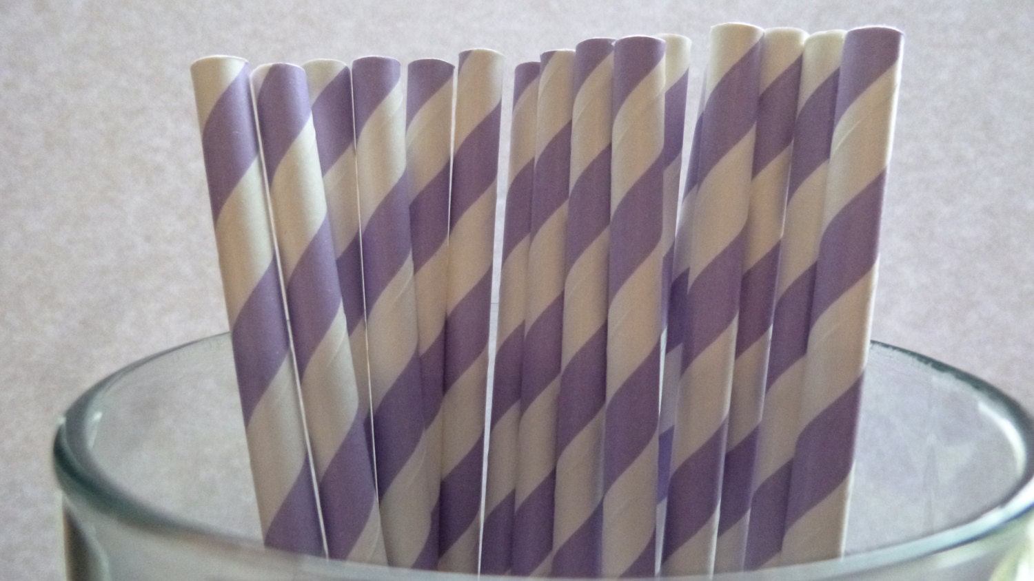 25 Lavender Striped Paper Straws Food Safe Biodegradeable