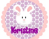 polka dot bunny face - personalized - digital image Il_170x135