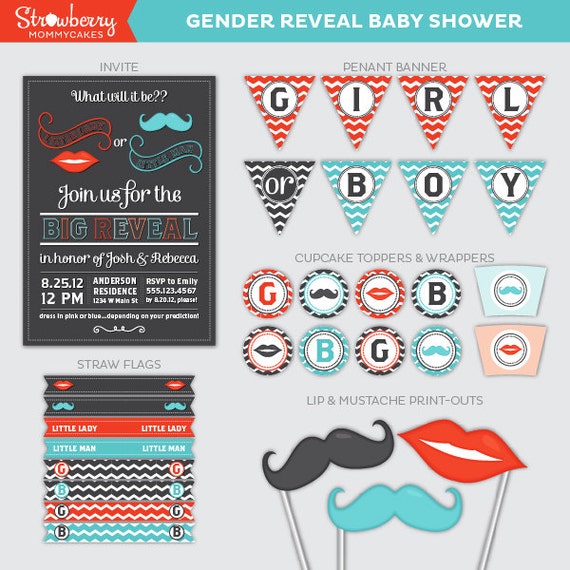 DIY Gender Reveal Baby Shower Printables Il_570xn