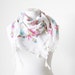 Ivory Women Scarves in turquoise, green, pink and white background - Cotton Scarf with fringes, NEW, Neckwarmer, Floral Fashion scarf, Belt