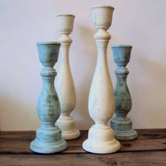 shabby cottage chic wooden candlesticks rustic chic wood shabby cottage chic wooden candlesticks rustic chic wood