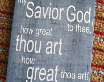 How Great Thou Art, 12x15, Canvas, Denim