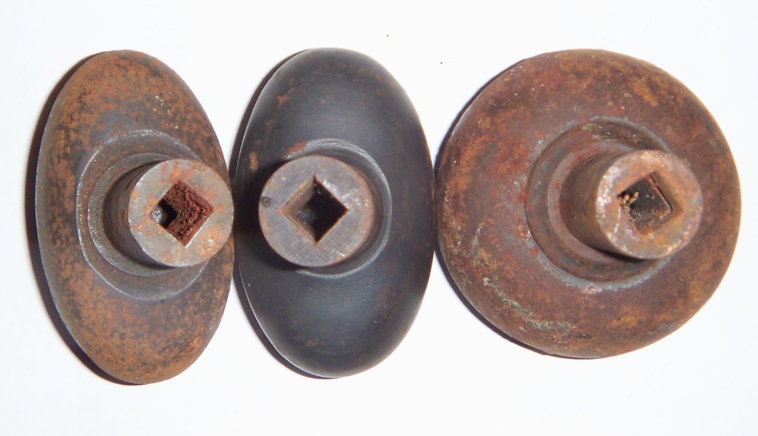 Vintage Door Knobs Square Shaft Set of 3