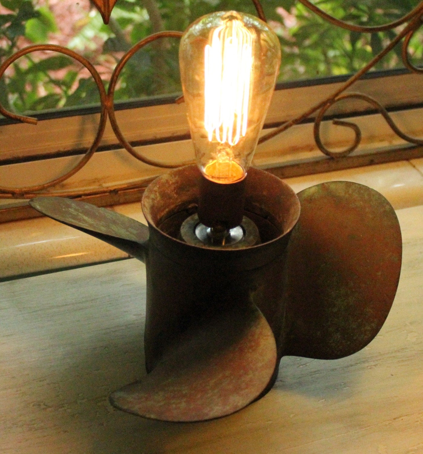 Cast Bronze Boat Propeller Lamp by RevisitedConcepts on Etsy