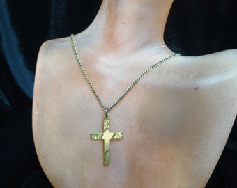 Vintage Goldtone Cross Necklace