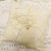 Cream Ivory and White Bridal Lace Ring Bearer Pillow with Cream Bow 940