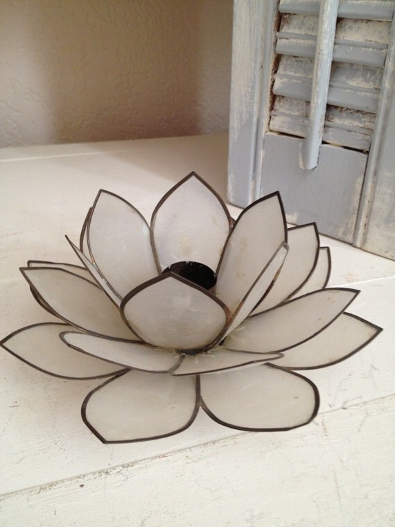 capiz shell candle holder vintage lotus flower taper candle capiz shell candle holder vintage lotus flower taper candle