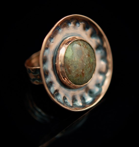 Items similar to jasper copper ring - Mad as a Hatter (Series) on Etsy