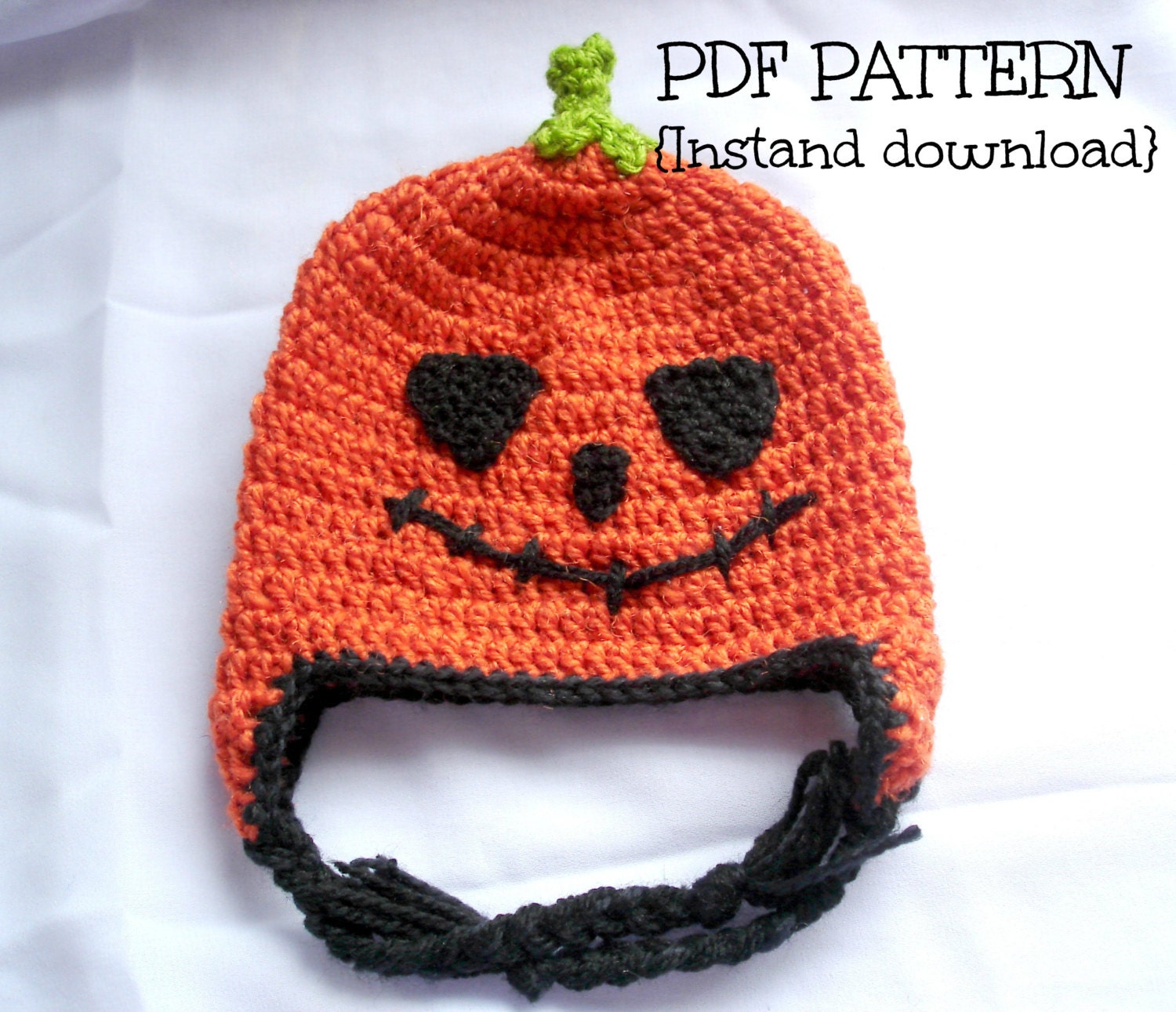 Crochet hat pattern crochet Halloween hat pumpkin by TLHpatterns