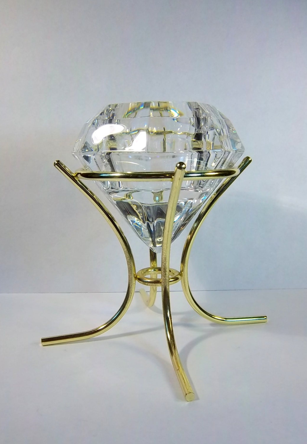 Diamond Shaped Crystal Candle Holder