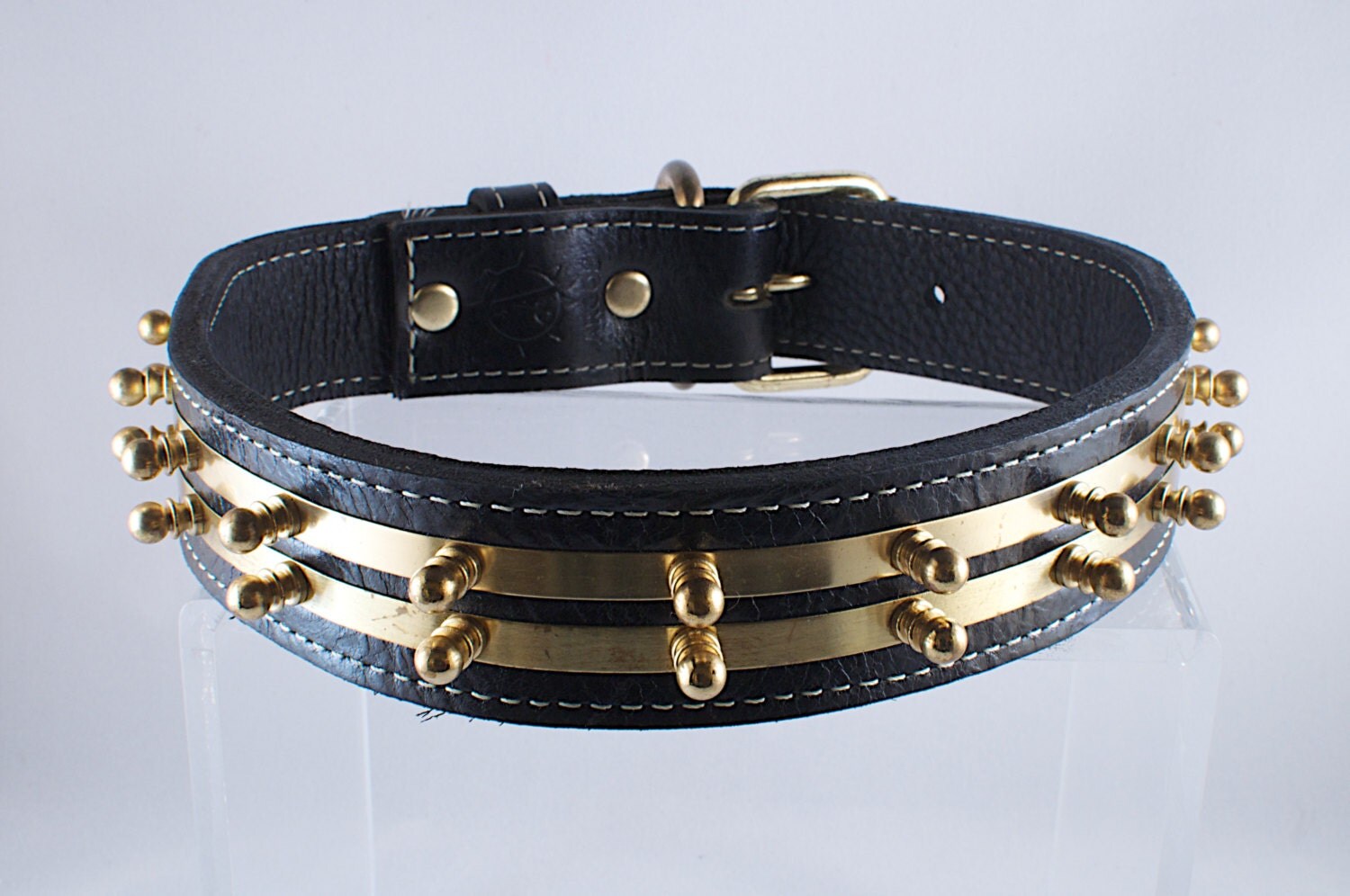 Dog Collar Metallic Di Brass Large by ArgosCollars on Etsy