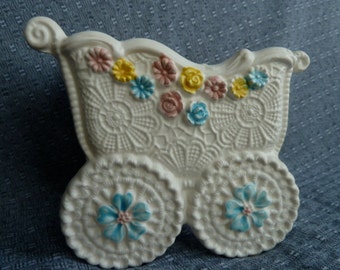 Vintage mid century baby carriage nursery planter napcoware japan