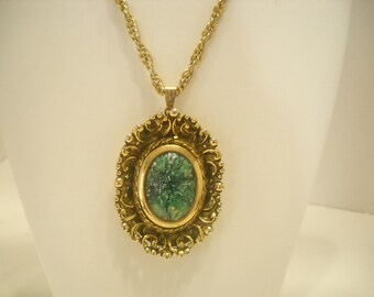 Vintage DICHROIC PENDANT NECKLACE (7776)