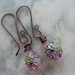 Wildflower Teardrop Sparkle Lampwork Earrings - Mothers Day