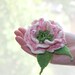Felted flower brooch / Sakura / Flowers Blooming / white pink green flower / Felt Jewelry / Wool Flowers / Felted Brooch / Ready to ship