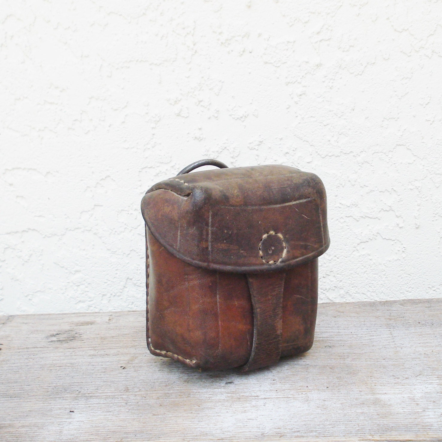 Antique Russian Ammo Pouch / Vintage Leather Ammunition Pouch