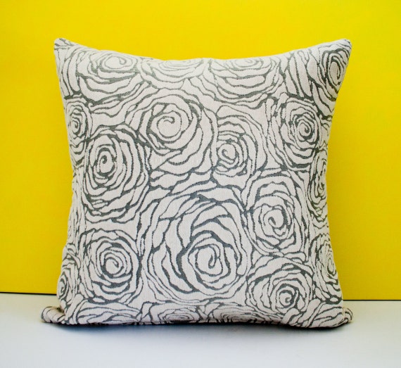 Items similar to Grey off white decorative throw pillow cover, accent pillow, cushion cover ...