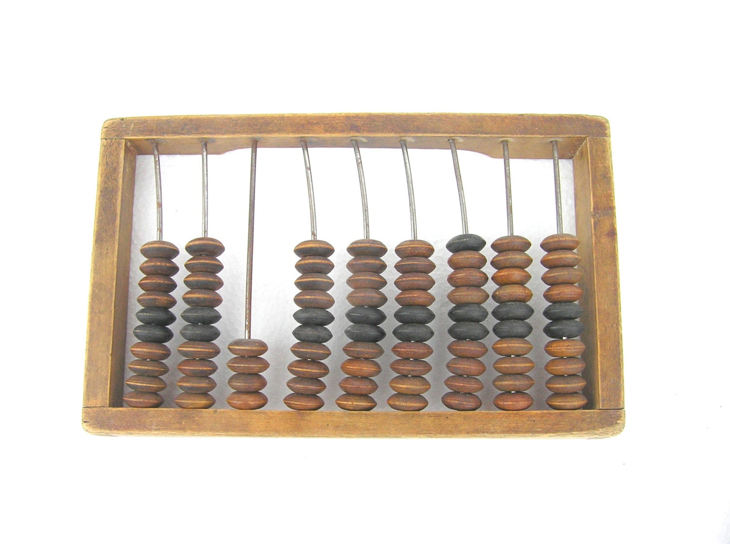 Back to school Abacus antique wood and metal natural brown