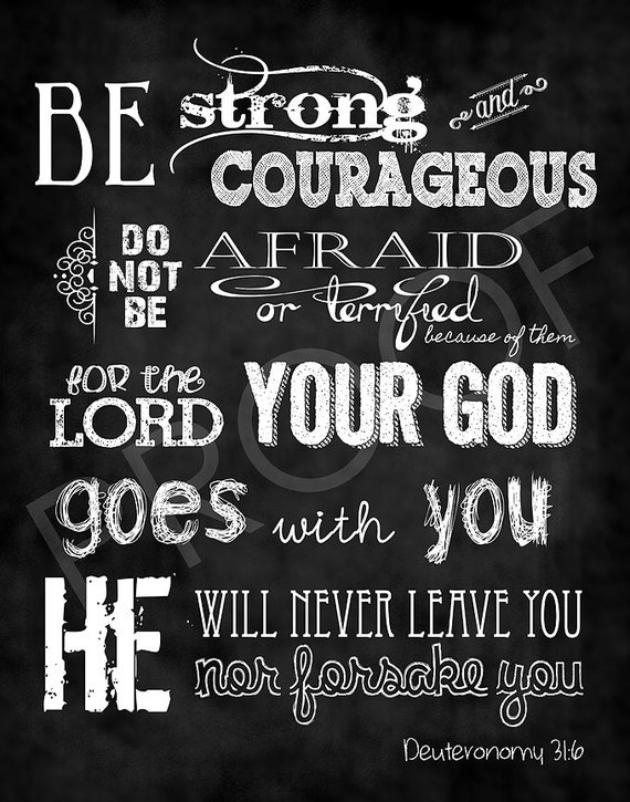 Chalkboard Art Deuteronomy 31:6 by ToSuchAsTheseDesigns on Etsy