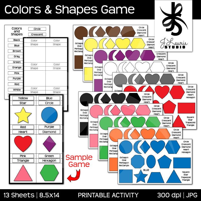 Colors & Shapes ActivityPrintable GameEducational