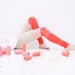 Beige coral geometry - color block leggings