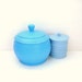 Pretty Blue Containers - Pair - Shabby Chic Home Decor - Organization