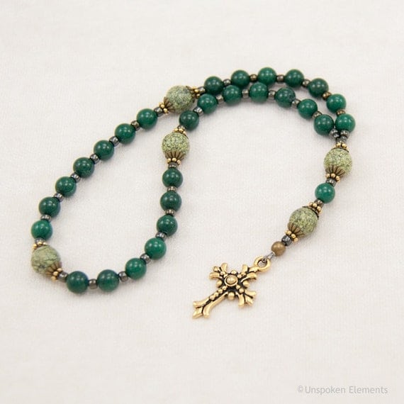 Green Anglican Prayer Beads Christian Rosary Pocket Prayer