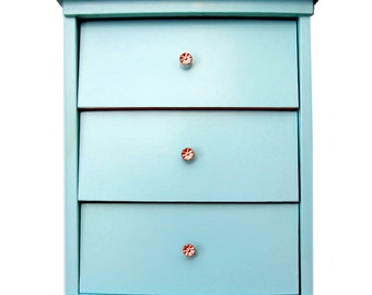 Nightstand Upcycled Mid Century Modern Aqua Blue Painted