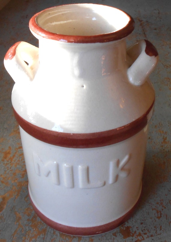 Vintage Milk Can Ceramic Ducks Geese Milk Can Jar