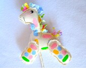 Giraffe on a stick. Centerpiece, Favor, Doll or Puppet. Kids Party, Baby shower, Safary, Circus. Il_170x135