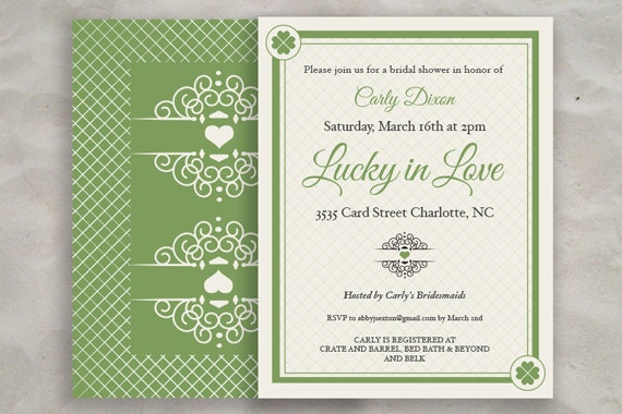 Lucky In Love Bridal Shower Invitations 10