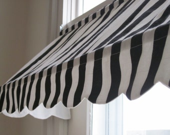 14 1/2" High and 18 to 70" Wide Custom Made Indoor Awning (Choose from Available Fabrics or Provide Your Own Fabric)