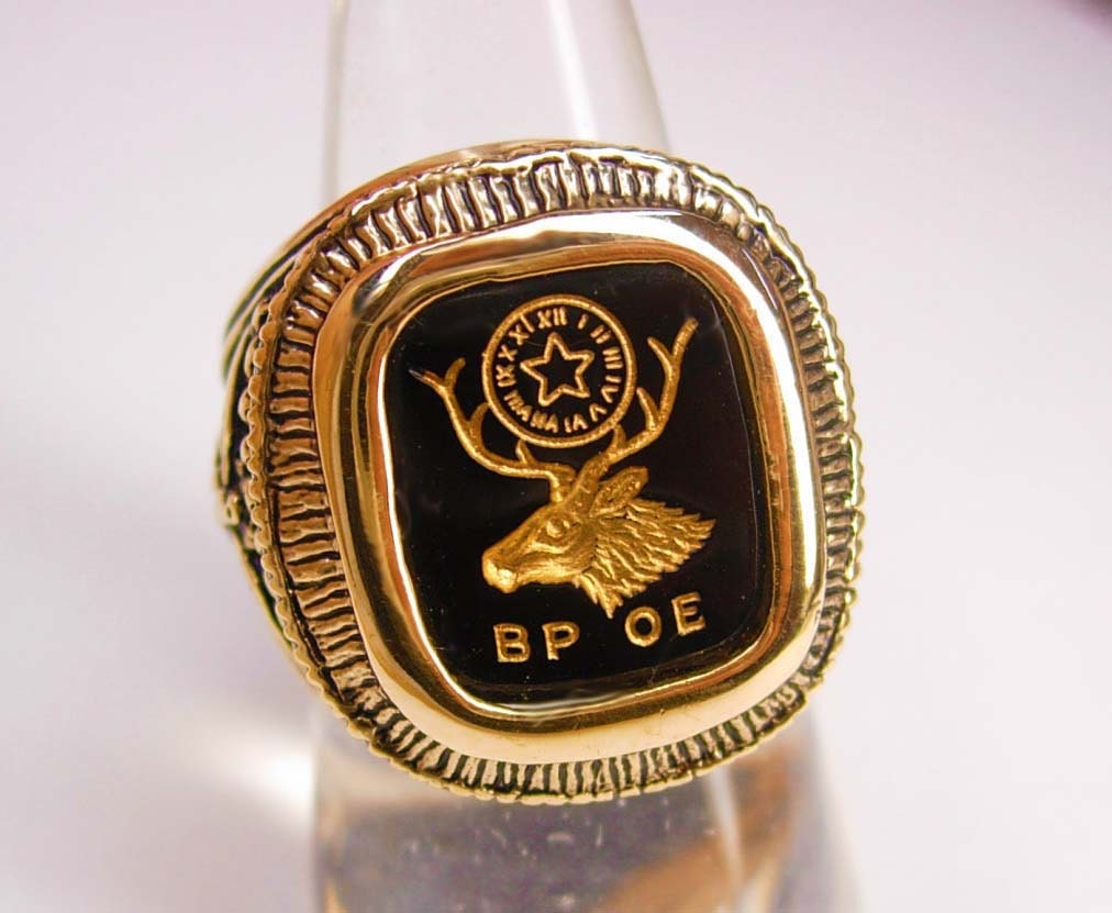 Elks Lodge Fraternal Ring Size 10 1/2 Fraternal BPOE Mens Ring