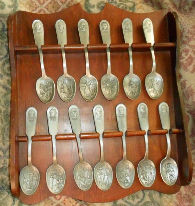 VIntage Historical Spoon set 13 American Patriots Washington Jefferson ...