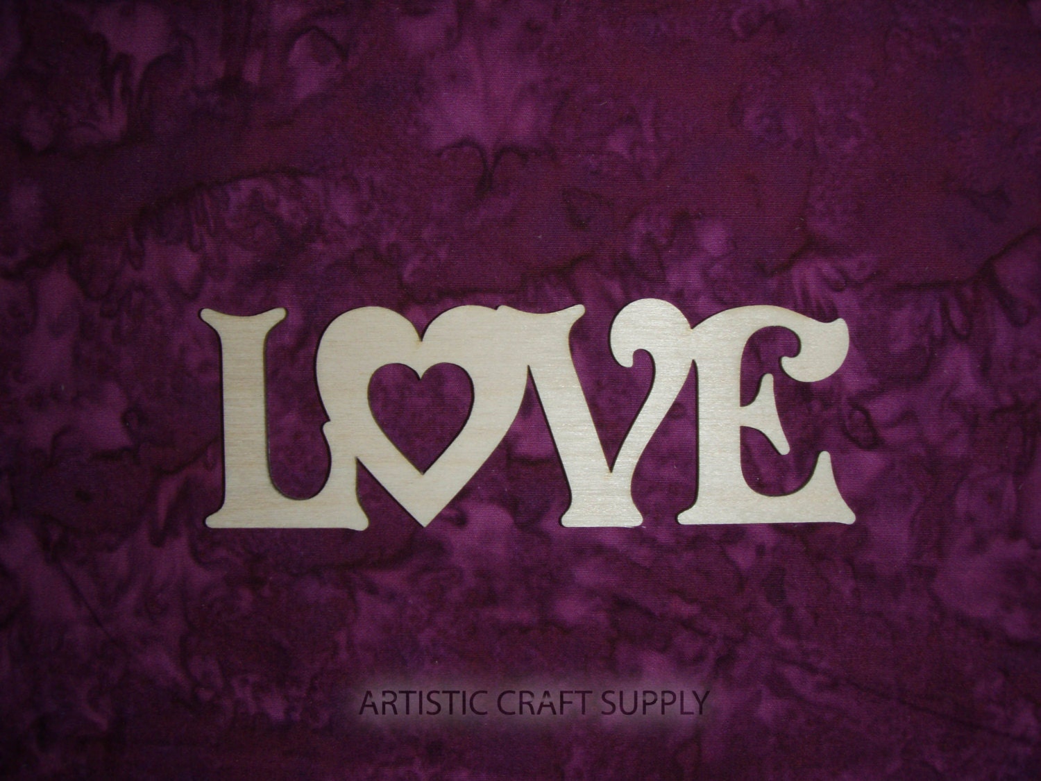 Love Unfinished Wood Word Cut Out Connected Valentine Wooden