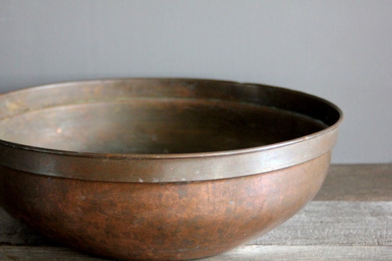 Large Rustic Copper Bowl 6868