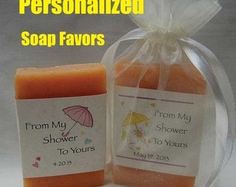 Bridal Shower Favors - Soap Shower Favors - Party Favors - Personalized Wedding Favors - Bridal Favor - 2 oz soap favors