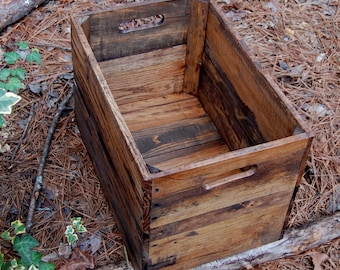 Medium Provincial Wooden Crate from Reclaimed Wood/ Vintage Style Apple Crates /Rustic Crate