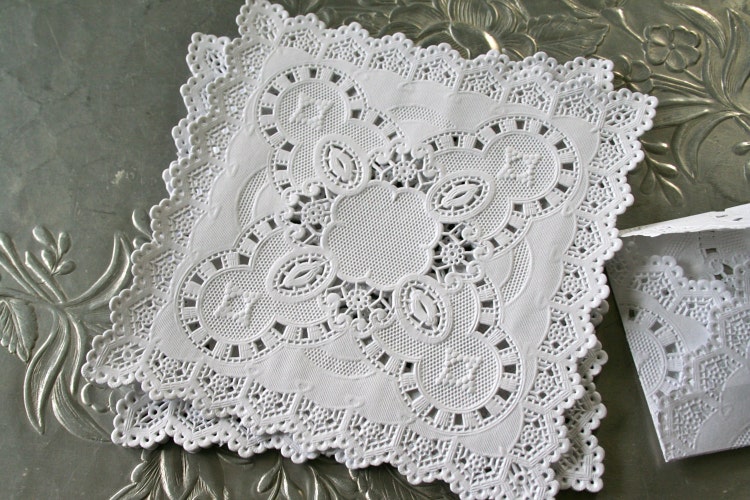 Square 5 French Lace Paper Doilies by on Etsy