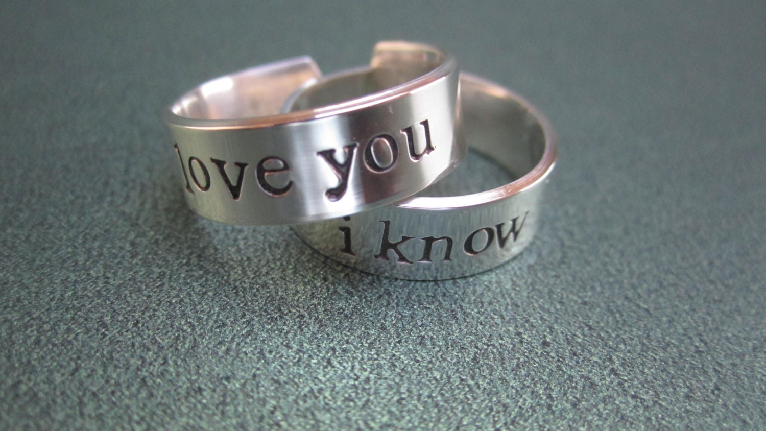 I love you ...i know 2 rings Solid sterling Silver