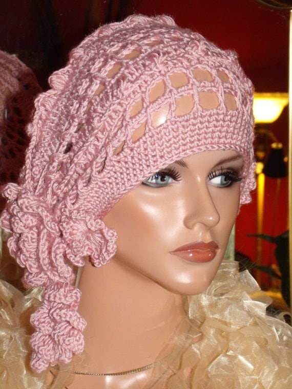 Crochet Flapper Hat Beret Church 1920 style Personalized