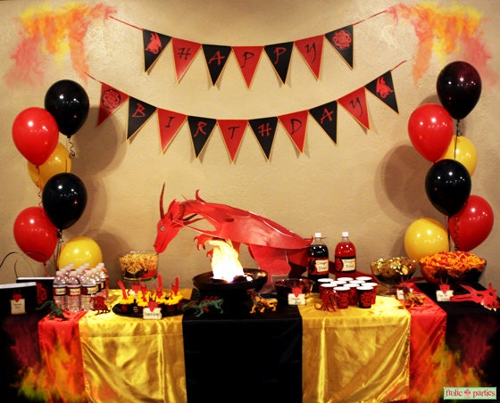 Dragon Birthday Party Complete Party Set Print At by FrolicParties